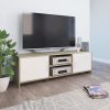 TV Unit White and Sonoma Oak 120cm Chipboard