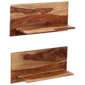 Wall Shelves 2 pcs 58x26x20 cm Solid Sheesham Wood