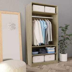 Wardrobe Sonoma Oak 100x50x200 cm Chipboard