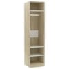 Wardrobe White and Sonoma Oak 50x50x200 cm Chipboard