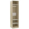 Wardrobe White and Sonoma Oak 50x50x200 cm Chipboard