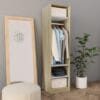 Wardrobe White and Sonoma Oak 50x50x200 cm Chipboard
