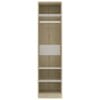 Wardrobe White and Sonoma Oak 50x50x200 cm Chipboard