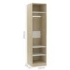 Wardrobe White and Sonoma Oak 50x50x200 cm Chipboard