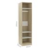 Wardrobe White and Sonoma Oak 50x50x200 cm Chipboard