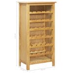Wine Cabinet 56x32x110 cm Solid Oak Wood 7