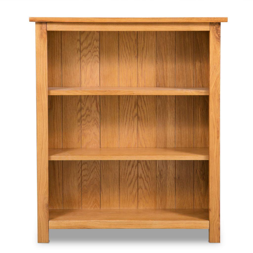 3-Tier Bookcase 70x22.5x82 cm Solid Oak Wood