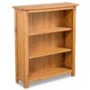 3-Tier Bookcase 70x22.5x82 cm Solid Oak Wood