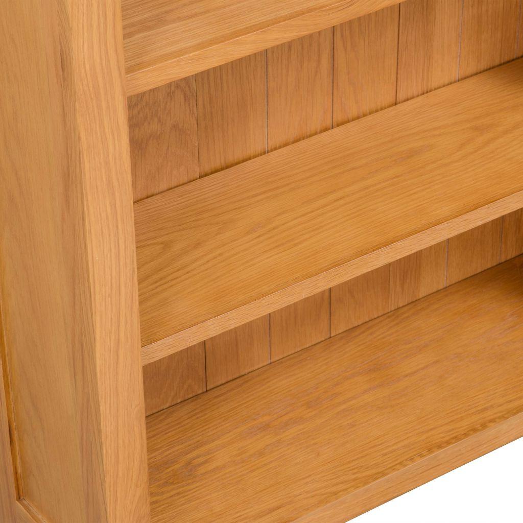 3-Tier Bookcase 70x22.5x82 cm Solid Oak Wood