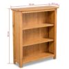 3-Tier Bookcase 70x22.5x82 cm Solid Oak Wood