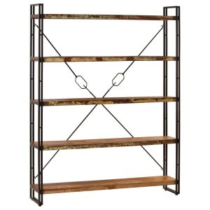 5-Tier Bookcase 180x30x140 cm Solid Reclaimed Wood