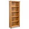 5 Shelf Bookcase 60x22.5x140 cm Solid Oak Wood