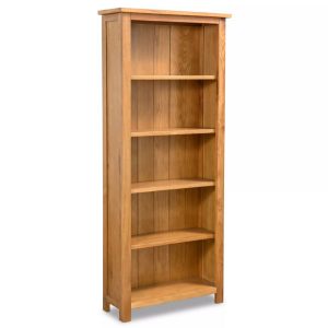 5 Shelf Bookcase 60x22.5x140 cm Solid Oak Wood