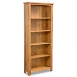 5 Shelf Bookcase 60×22.5×140 cm Solid Oak Wood