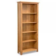 5 Shelf Bookcase 60x22.5x140 cm Solid Oak Wood