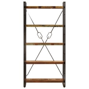 5-Tier Bookcase 90x30x180 cm Solid Reclaimed Wood