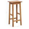 Bar Chairs 2 pcs 30x35x75 cm Solid Oak Wood