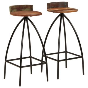 Bar Chairs 2 pcs Solid Reclaimed Wood 40x40x82 cm