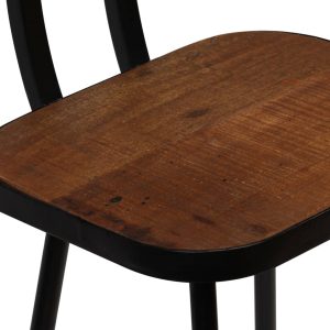 Bar Chairs 2 pcs Solid Reclaimed Wood Dark Brown