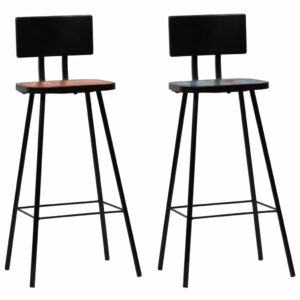 Bar Chairs 2 pcs Solid Reclaimed Wood Multicolour
