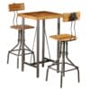 Bar Set 3 Pieces Solid Reclaimed Teak