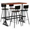 Bar Set 5 Piece Solid Reclaimed Wood Multicolour