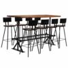 Bar Set 9 Piece Solid Reclaimed Wood