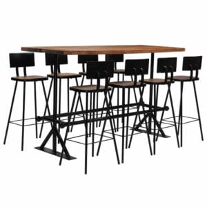 Bar Set 9 Piece Solid Reclaimed Wood