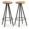 Bar Stools 2 pcs Solid Reclaimed Wood and Steel
