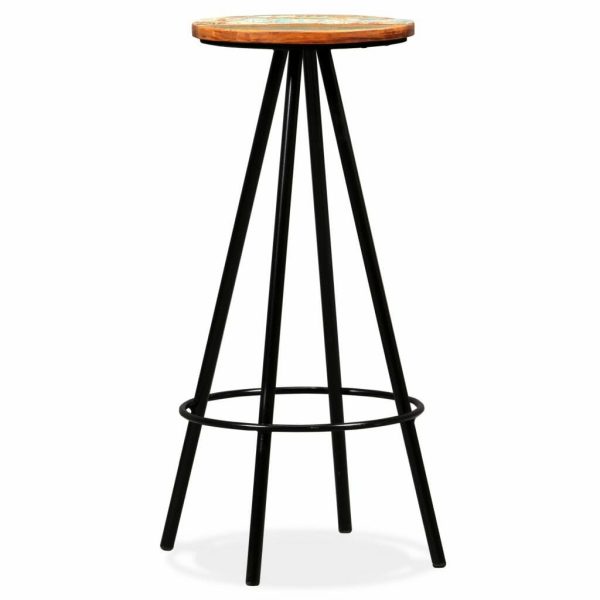 Bar Stools 4 pcs Solid Reclaimed Wood and Steel