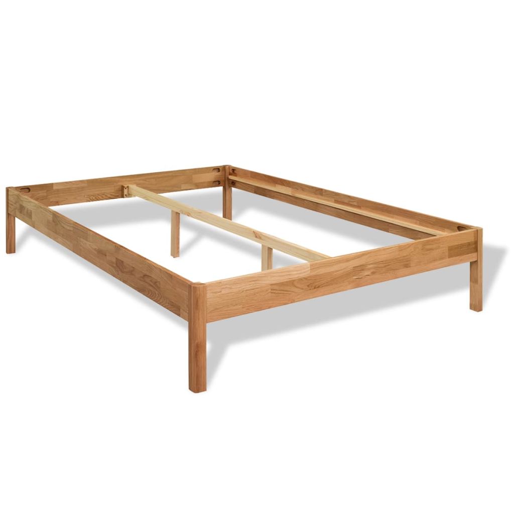 Bed Frame Solid Oak Wood 140x200 cm