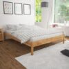 Bed Frame Solid Oak Wood 140x200 cm