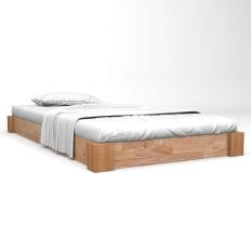 Cubic Bed Frame Solid Oak Wood 140x200 cm