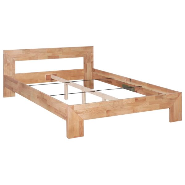 Parquet Bed Frame Solid Oak Wood 140x200 cm