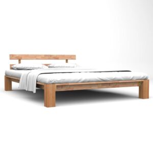 Bed Frame Solid Oak Wood 140x200 cm