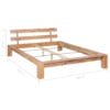Bed Frame Solid Oak Wood 140x200 cm