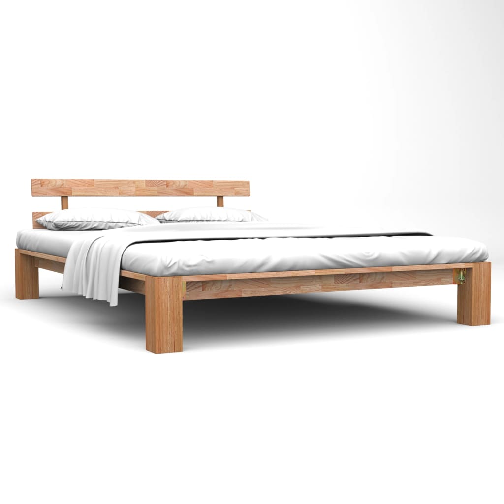 Bed Frame Solid Oak Wood 140x200 cm