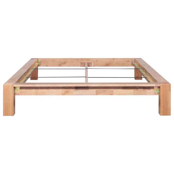 Low Bed Frame Solid Oak Wood 140x200 cm