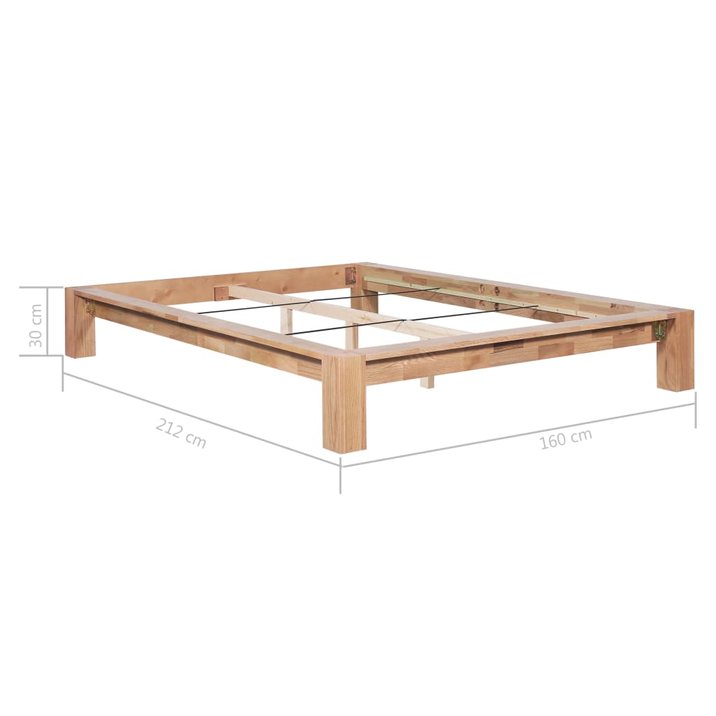 Bed Frame Solid Oak Wood 140x200 cm