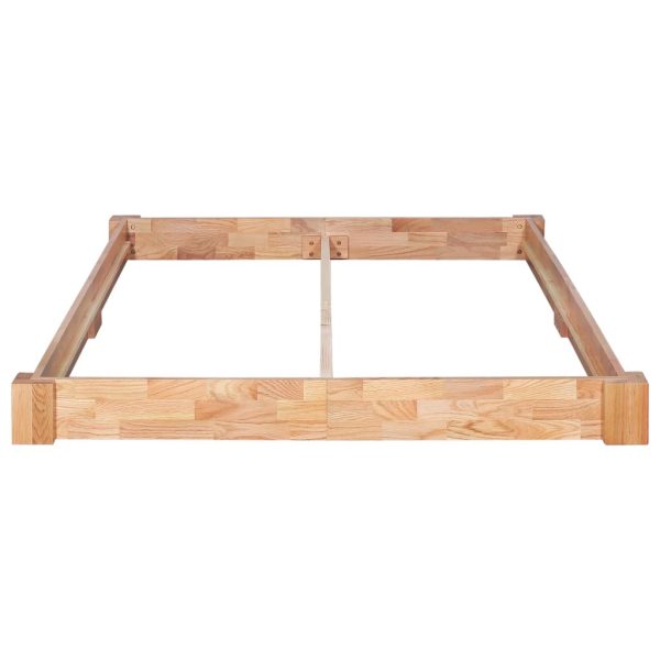 Cubic Bed Frame Solid Oak Wood 160x200 cm