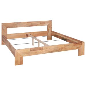Parquet Bed Frame Solid Oak Wood 160x200 cm