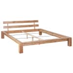 Bed Frame Solid Oak Wood 160×200 cm 2