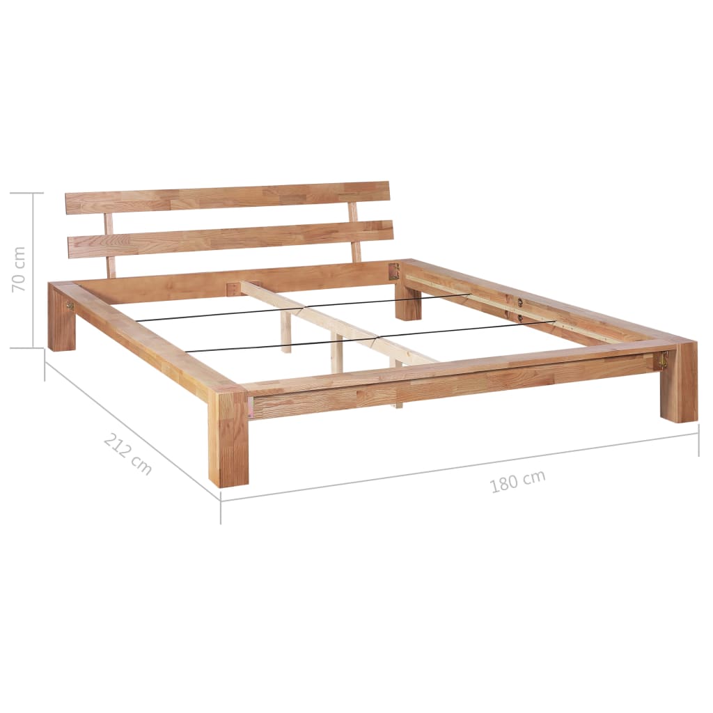 Bed Frame Solid Oak Wood 160x200 cm
