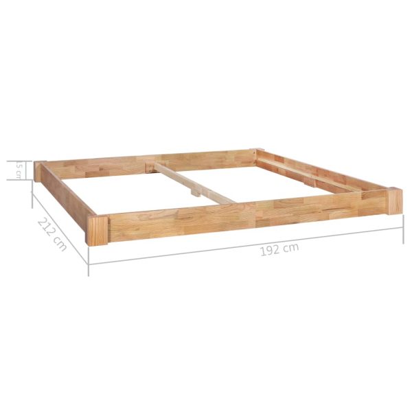 Low Oak Bed Frame Solid Wood 180x200cm