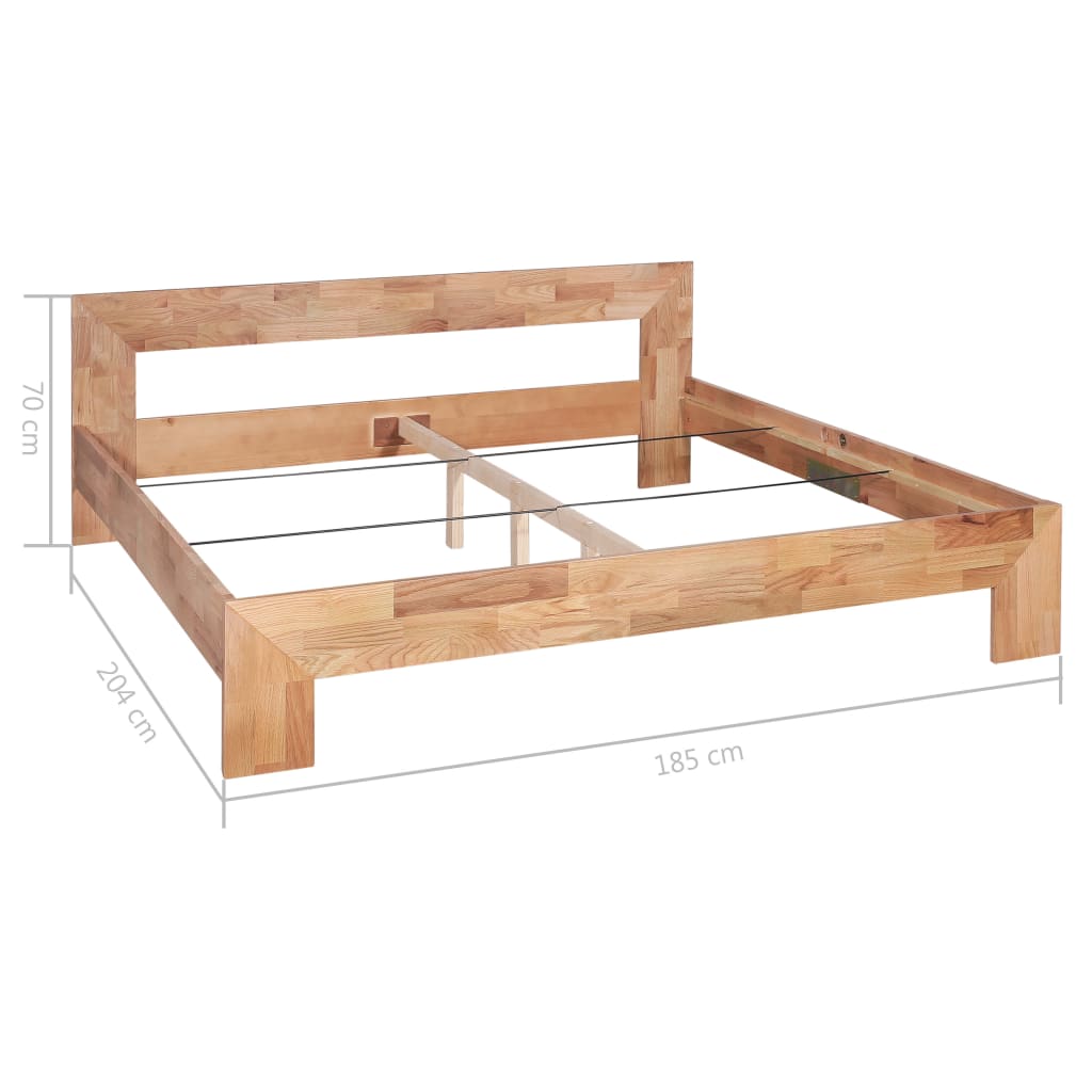 Bed Frame Solid Oak Wood 180x200 cm