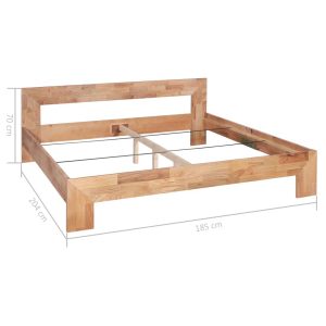 Bed Frame Solid Oak Wood 180X200 Cm