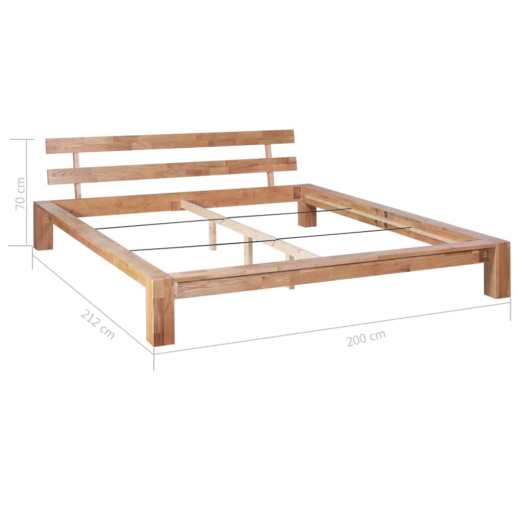 Bed Frame Solid Oak Wood 180x200 cm
