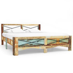 Bed Frame Solid Reclaimed Wood 160x200 cm