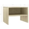 Bedside Cabinet Sonoma Oak 40x30x30 cm Chipboard