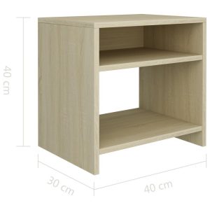 Bedside Cabinets 2 Pcs Sonoma Oak 40X30X40 Cm Chipboard